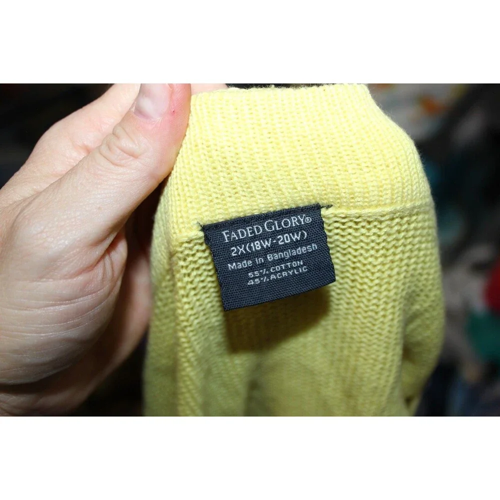 Ashley Stewart 22/24 Dress + 2X Sweater Cardigan Women Yellow Set Outfit Lemon - Picture 3 of 16